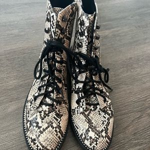 Express Faux Snake and Rhinestone Boots